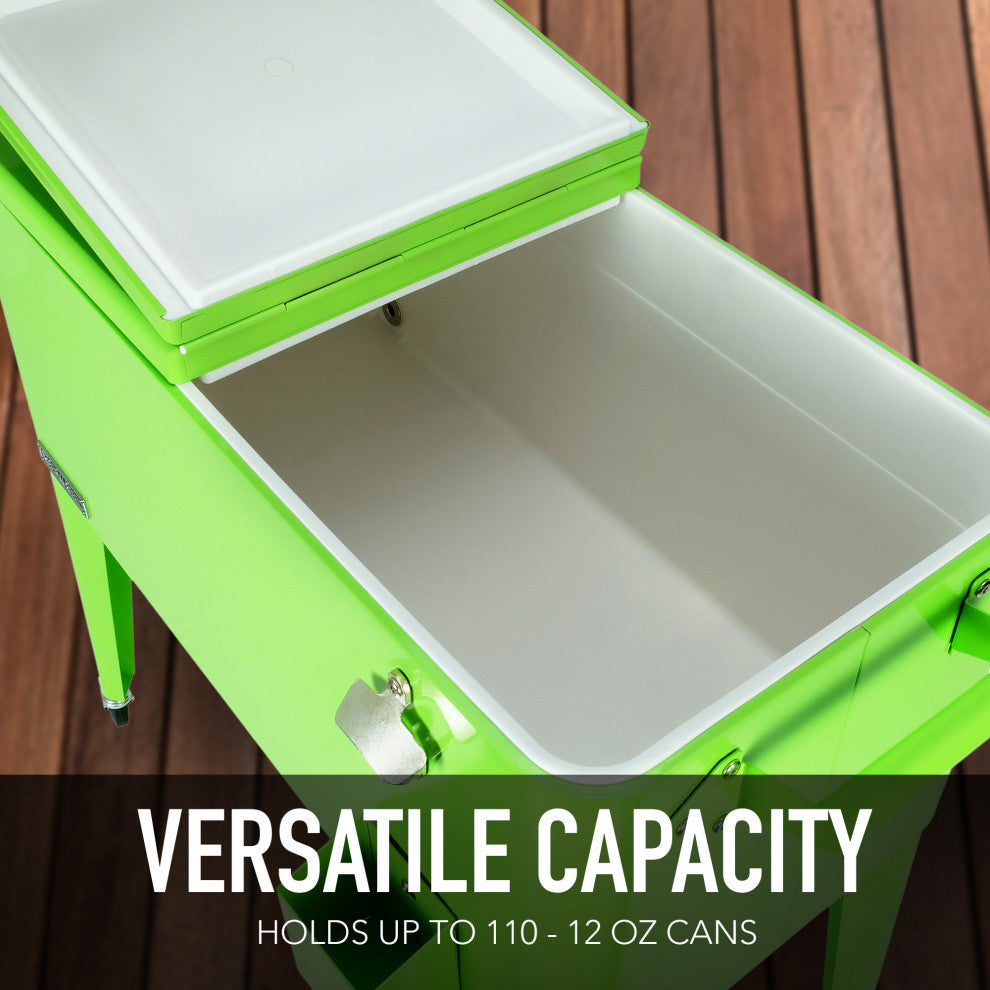 Permasteel 80 Quart Portable Rolling Patio Cooler, Lime