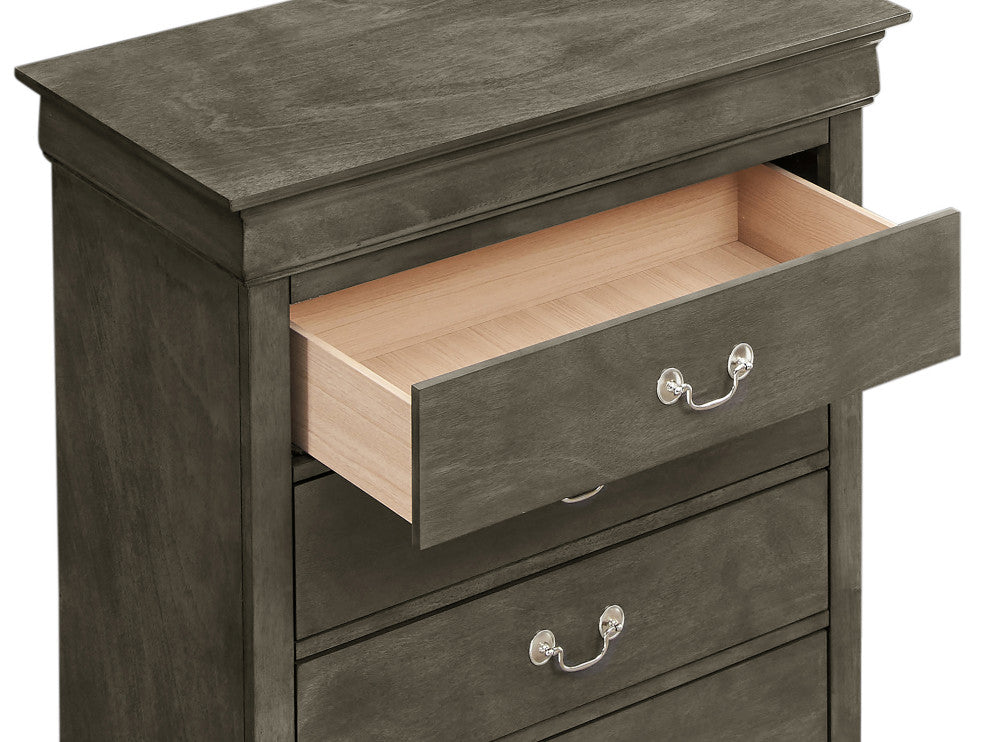Louis Phillipe Gray 4 Drawer Chest of Drawers, 31, L. X 16, W. X 41, H.