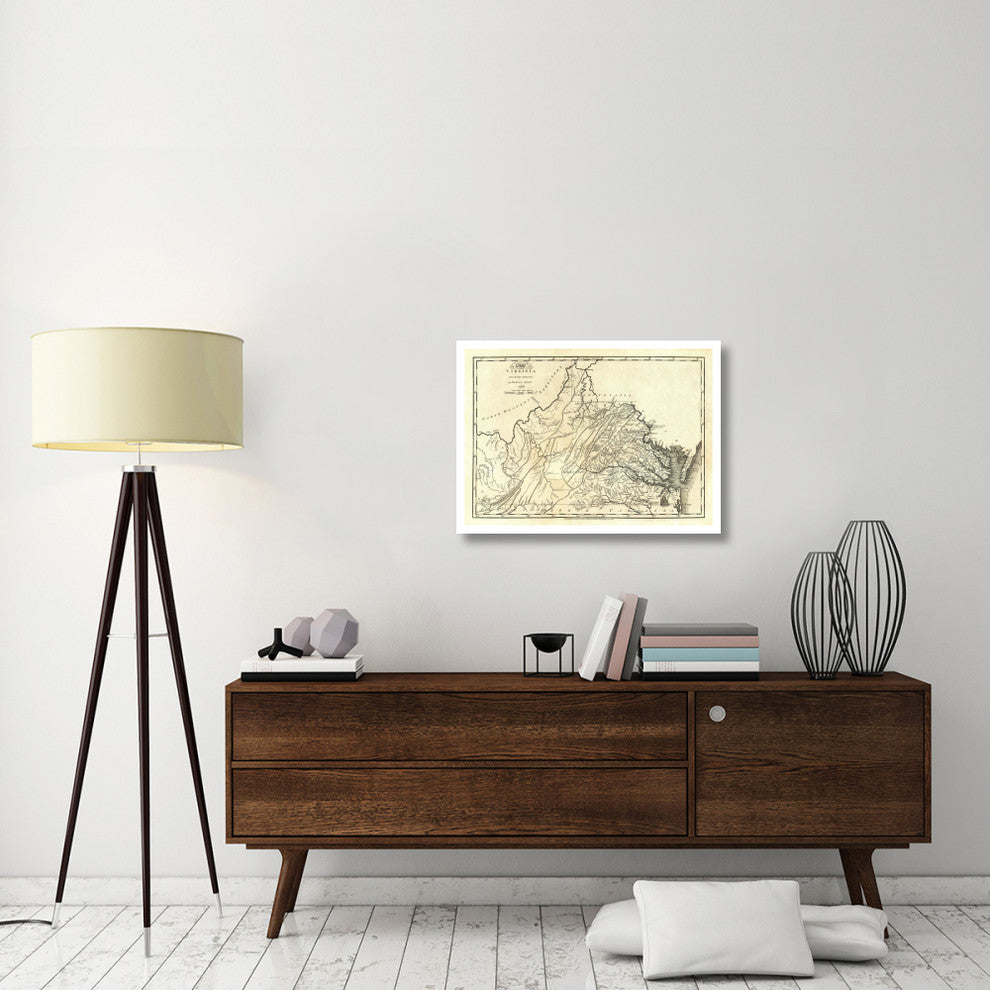 "State of Virginia, 1795" Digital Paper Print by Mathew Carey, 32"x23"