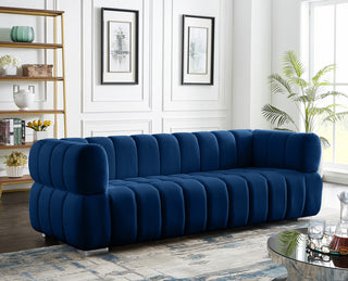 Gwen Velvet Upholstered Chair, Navy, Sofa