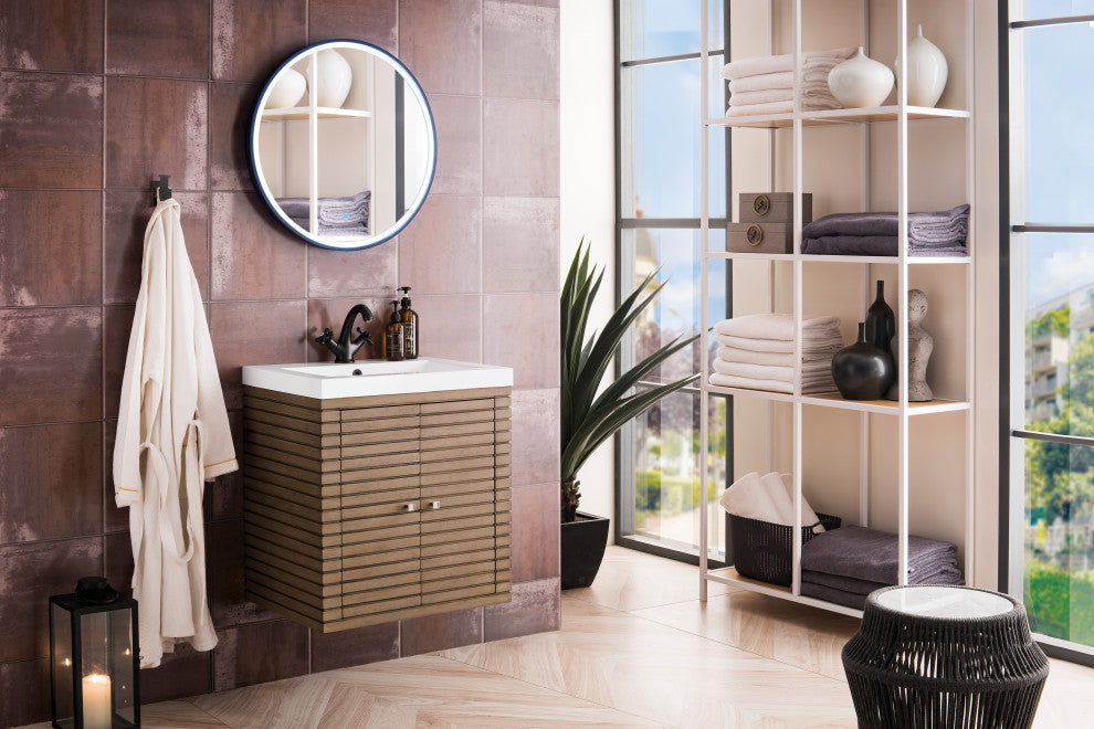Linden 24" WW Walnut Vanity, White