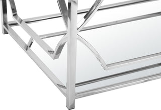 Edward Rectangular Coffee Table, High Polish Steel