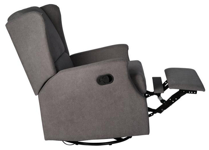 Omma Swivel Wingback Recliner Glider Rocker Recliner, Dark Gray