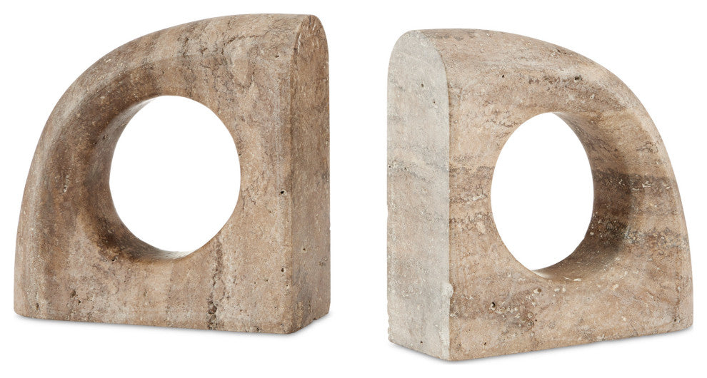 Russo Travertine Object, 2-Piece Set
