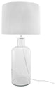 Nuloom Clear Glass Cotton Shade Clear Finish 3-Way Switch Table Lamp, 14"