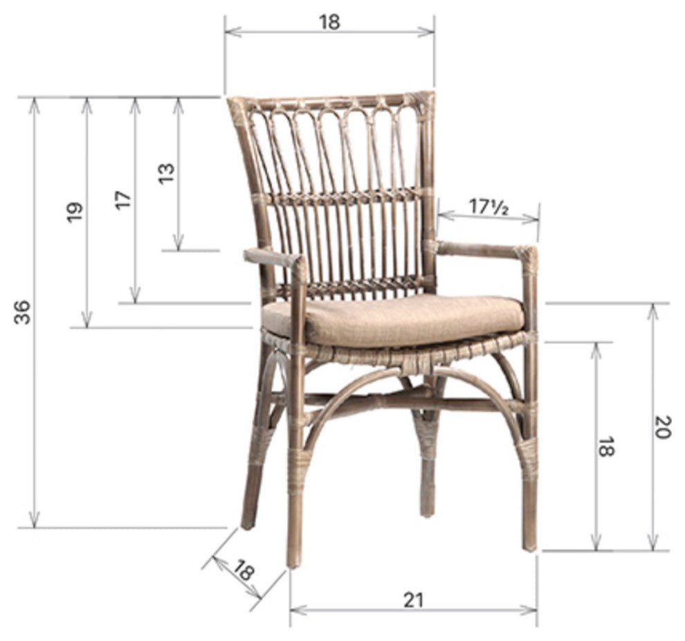 Bamboo and Rattan Dining Chair