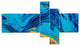 Soft Blue Abstract Acrylic Paint Mix, Abstract Art on Canvas, 60"x32", 5 panels