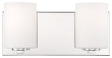 Oslo - 2-Light LED Bath Vanity - Chrome Finish - Opal Glass - Replaceable LED