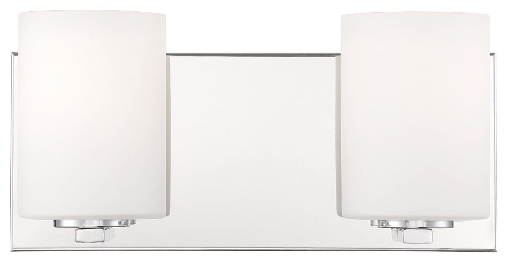 Oslo - 2-Light LED Bath Vanity - Chrome Finish - Opal Glass - Replaceable LED