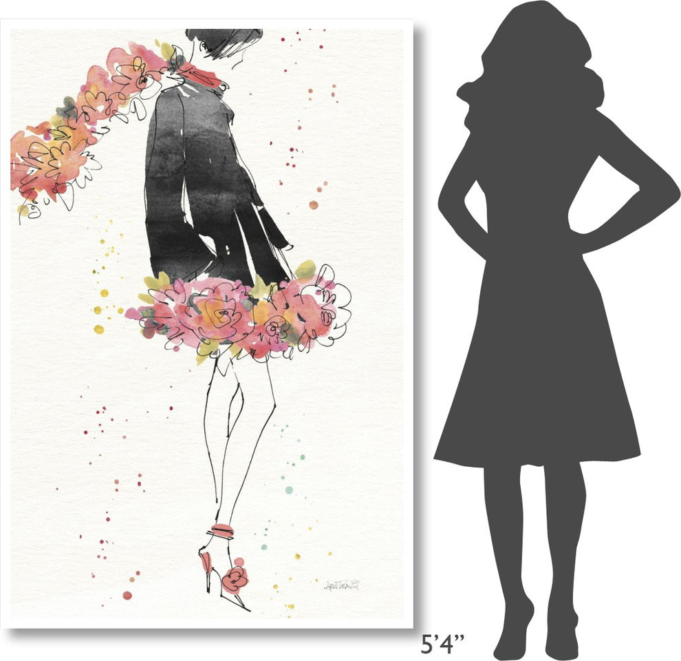 "Floral Fashion IV v2" Digital Paper Print by Anne Tavoletti, 42"x62"