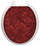 Bordeaux Toilet Tattoos Seat Cover, Vinyl Lid Decal, Bathroom Accent, Round