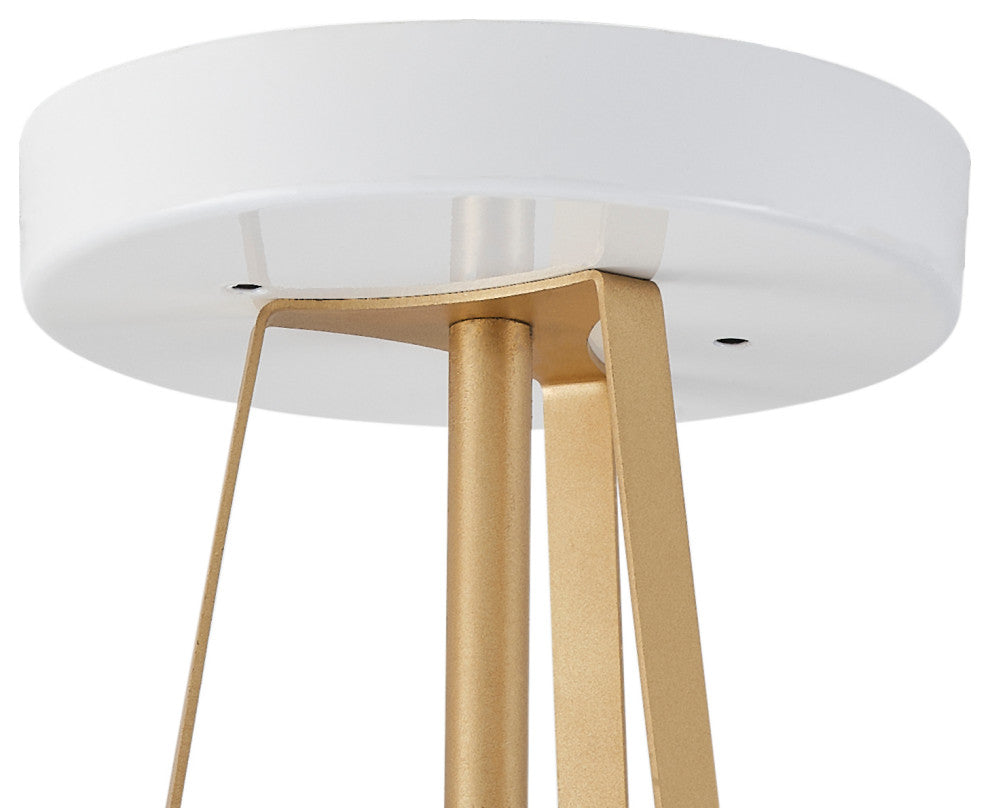 Farmhouse Gold Leaf Inside Semi Flush Mount Ceiling Light, White