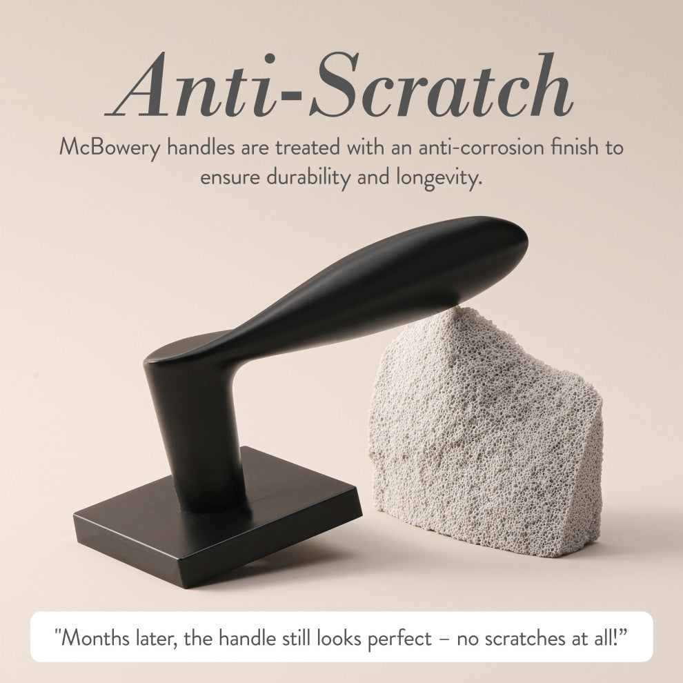 Modern Heavy Duty Designer Interior Door Lever - Lafayette Collection, Matte Black, Passage Right Hand