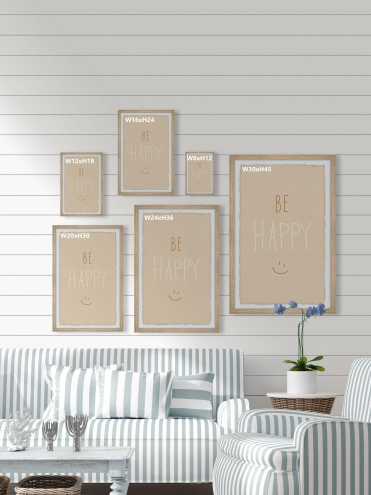 "Be Happy VII" Framed Painting Print, 12x18