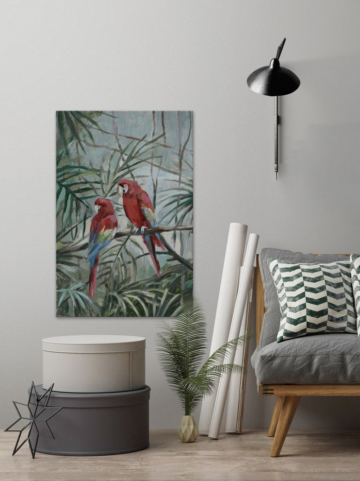 "Cockatoo Heart" Painting Print on Wrapped Canvas, 24"x36"