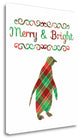 "Plaid Penguin Merry And Bright" By Tara Moss, Giclee on Gallery Wrap Canvas