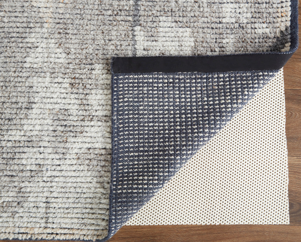 Weave & Wander Rheed Wool Rug, Light Gray/Brown, 2ft x 3ft Rug