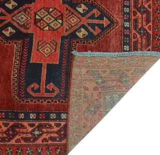 Fine Vintage Distressed Beresfor Burgundy/Navy Runner, 4'4x12'8