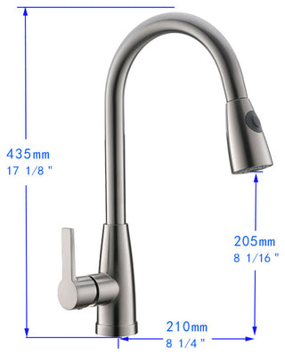 Vanity Art Pull Out Kitchen Faucet, Chrome