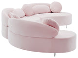Vivacious Velvet Upholstered 3-Piece Sectional, Pink