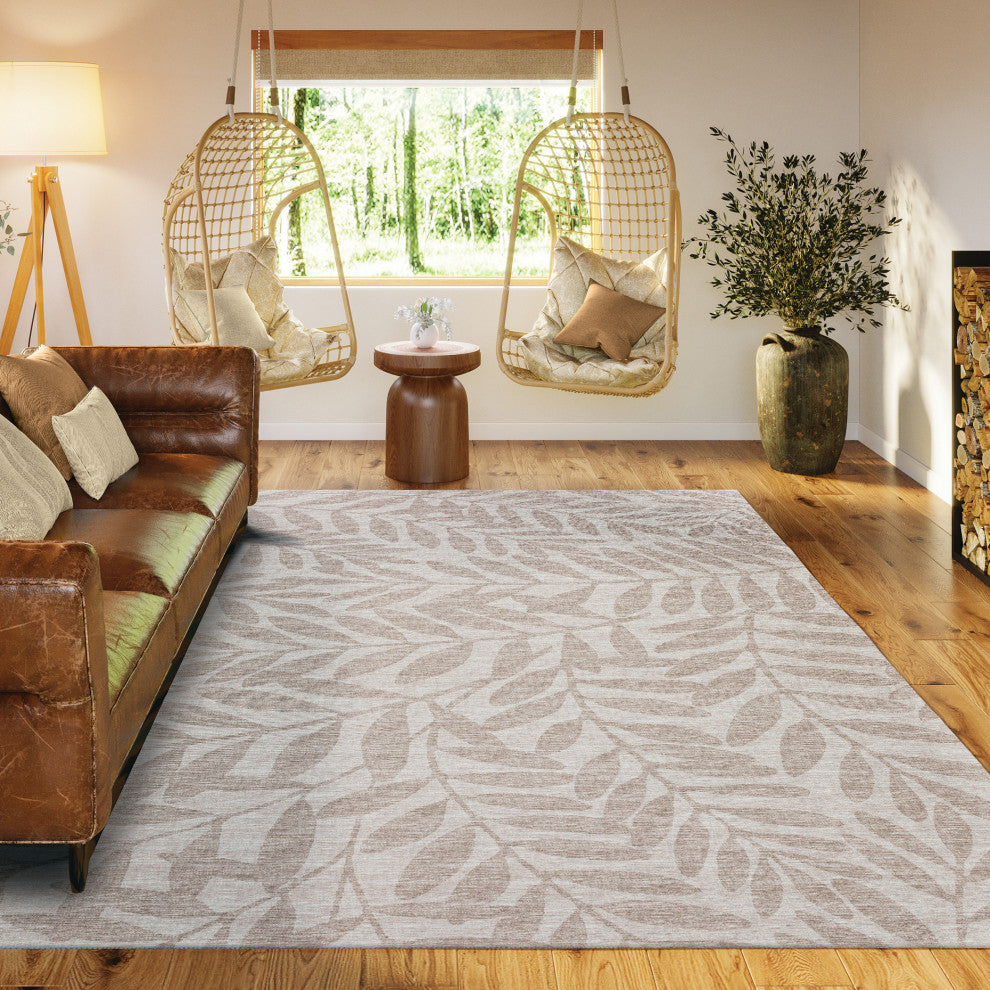 Indoor/Outdoor Sedona SN5 Putty Machine Washable 10' x 14' Rug