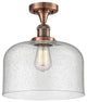 X-Large Bell 1-Light Semi-Flush Mount, Antique Copper, Seedy