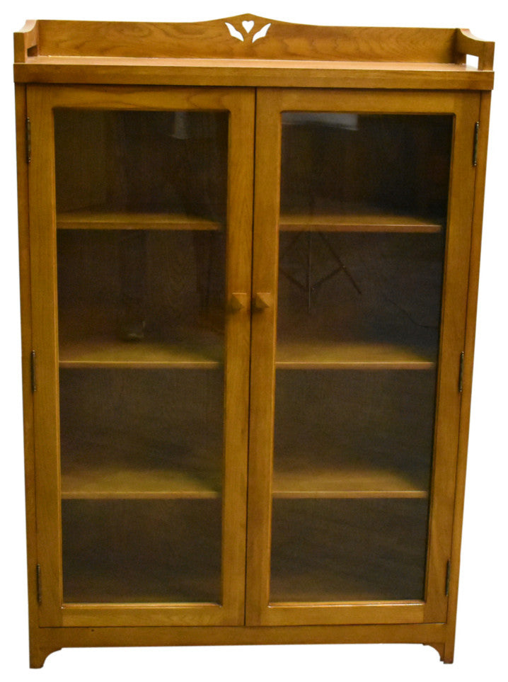 Mission Solid Oak Bookcase Curio Cabinet, Michael's Cherry