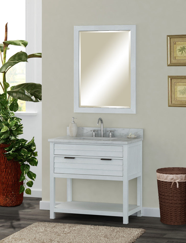 Le Bath by Sunny Wood - Kasey Series - 36" 1 Drawer Vanity with Open Shelf