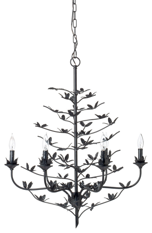 Blooming Iron 6-Light Chandelier, Black