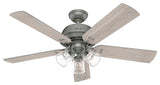 Matte Silver 52"Ceiling Fan from the Shady Grove Collection