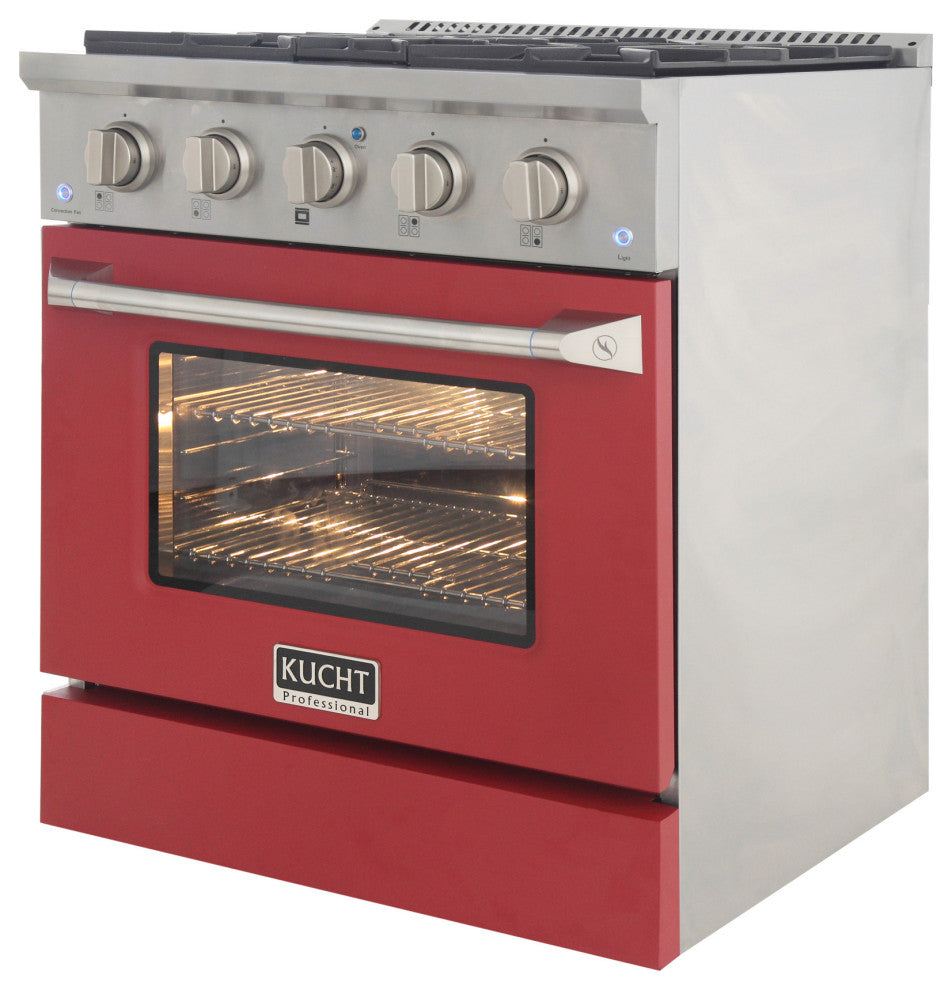 KUCHT Pro-Style 30" 4.2 cu. ft. Range, Red, Natural Gas