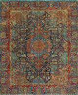 Fine Vintage Distressed Bernal Navy/Red Rug, 9'9 x 12'3