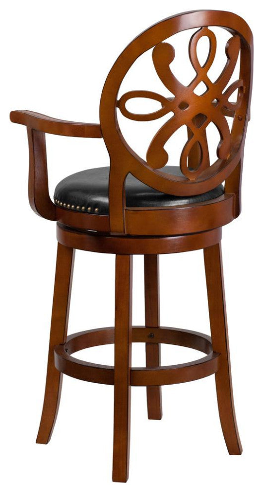 Madrid Contemporary 26 Counter Height Barstool in Brushed Stainless Steel...