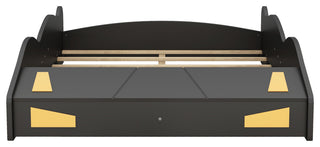 Gewnee Full Size Race Car-Shaped Platform Bed with Wheels and Storage
