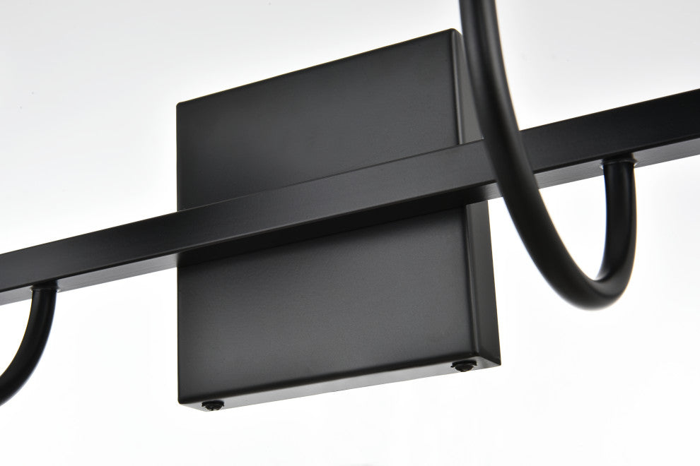 4 Light Black And Clear Bath Sconce