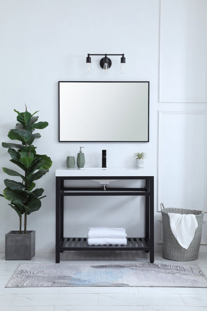Home Living 22" Modern Black-Light Bathroom Vanity
