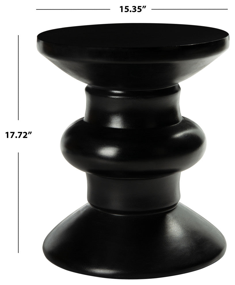 Safavieh Indoor-Outdoor Jiraiya Concrete Accent Stool, Black