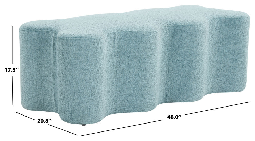 Safavieh Couture Jacqualessa Chenille Bench, Blue