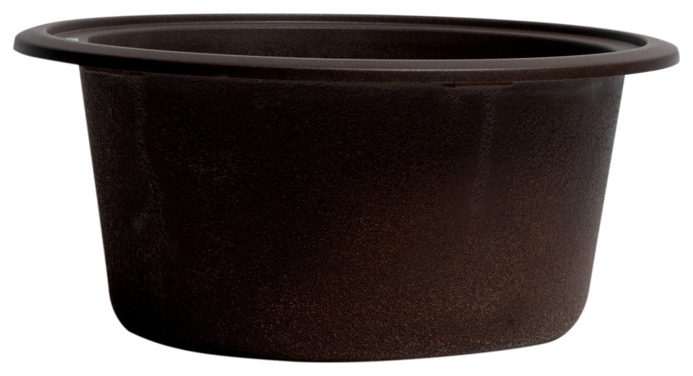 ALFI brand AB1717DI-C Chocolate 17" Drop-In Round Granite Kitchen Prep Sink