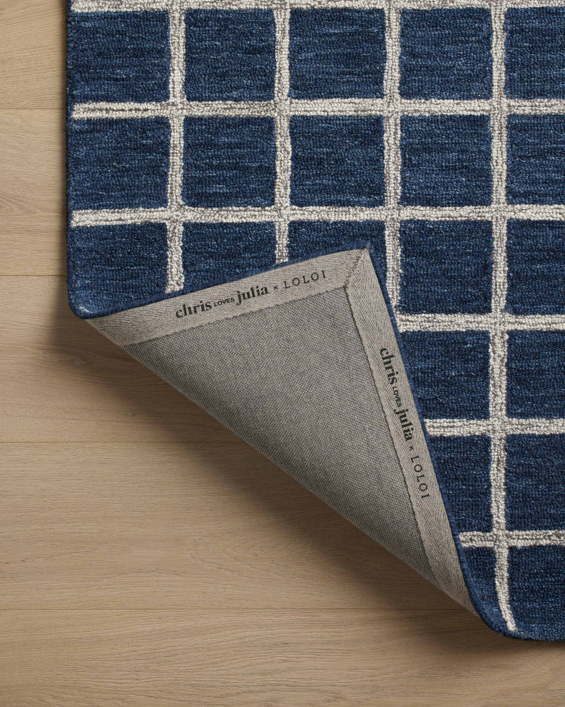 Chris Loves Julia x Loloi Polly Navy / Silver 8''-6" x 11''-6" Area Rug