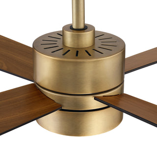 52 in. Natural Brass LED Ceiling Fan with Light and Remote Control