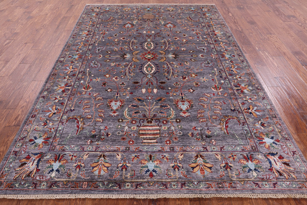 7' 0" X 9' 9" Handmade Persian Tabriz Wool Rug Q7651