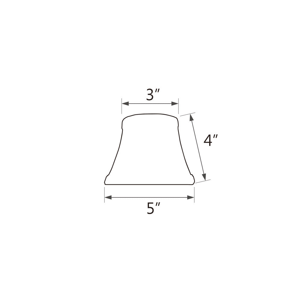 30006-2 Bell Chandelier Clip On Lamp Shade Off White & Red Striping 3"x5"x4"