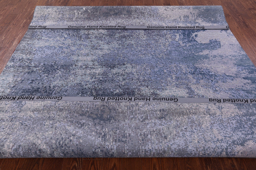 Wool and Silk Abstract Handmade Rug 7' 11" X 10' 1" Q11609