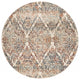 8" Round Ivory Brown Decorative Diamond Area Rug