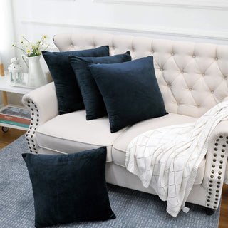 Supersoft Throw Pillow Cover 4 Piece Set, Navy Blazer