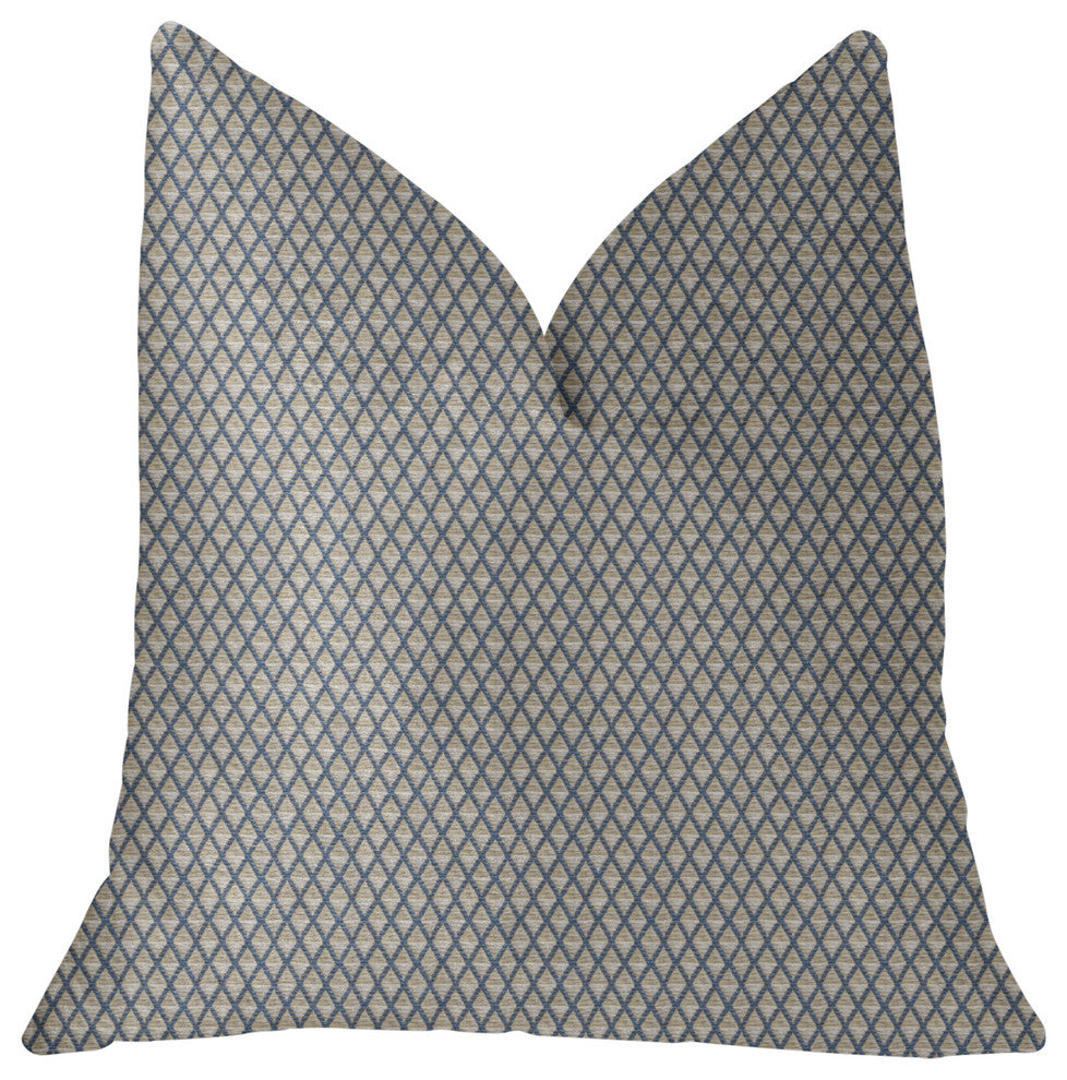 Highland Ridge Yellow, Blue and Ivory Luxury Throw Pillow, 20"x36" King