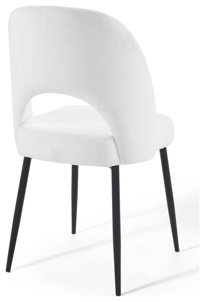 Rouse Upholstered Fabric Dining Side Chair - Black White