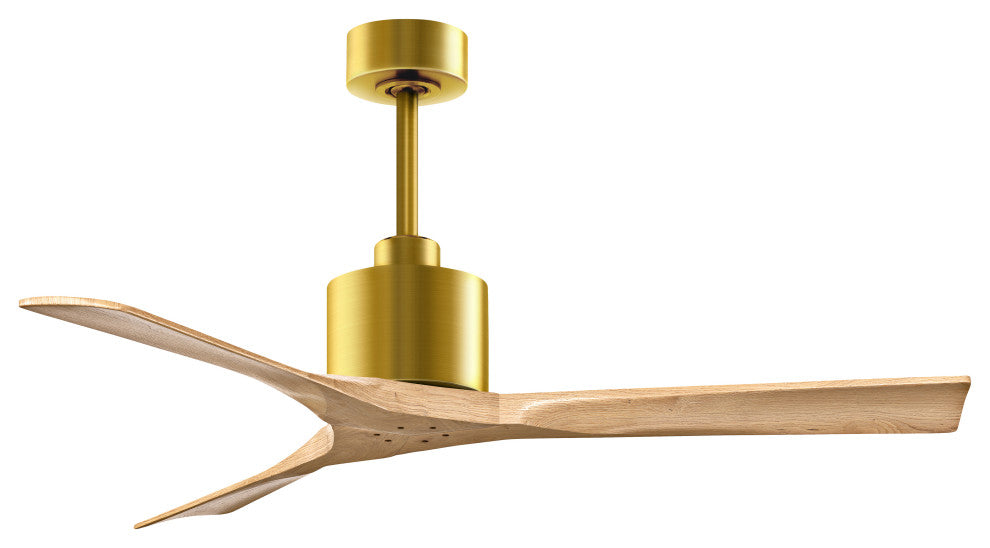 Nan Ceiling Fan, Brushed Brass, 52", Light Maple