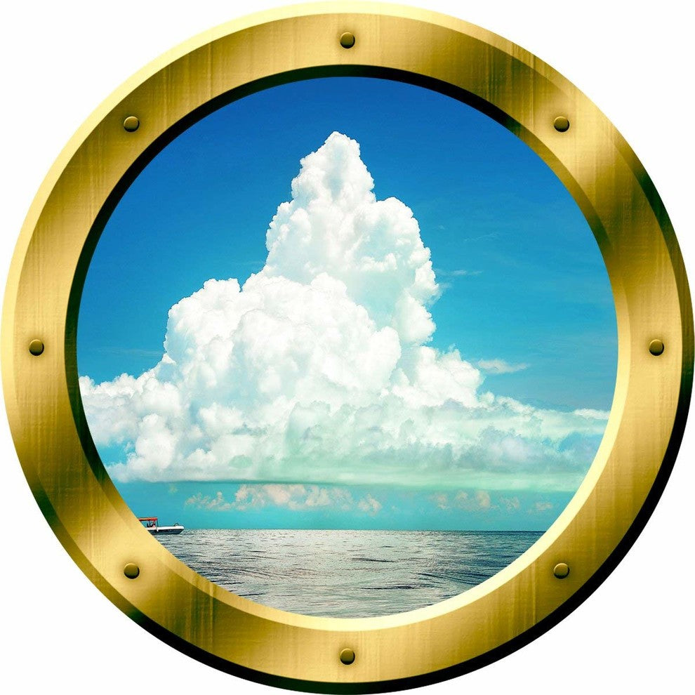 VWAQ 3D Ocean Scene Wall Decal, 14" Diameter
